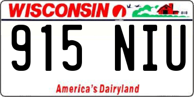 WI license plate 915NIU