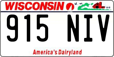 WI license plate 915NIV