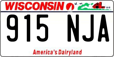 WI license plate 915NJA