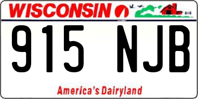 WI license plate 915NJB