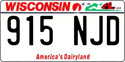WI license plate 915NJD