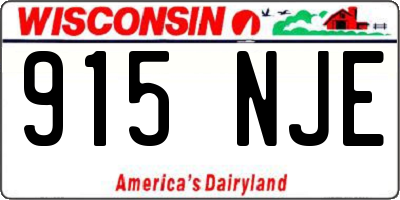 WI license plate 915NJE