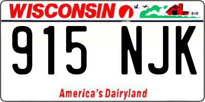 WI license plate 915NJK