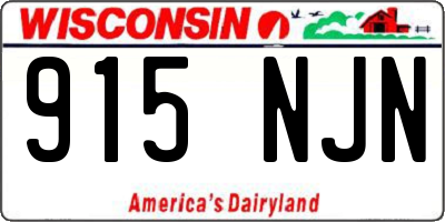 WI license plate 915NJN