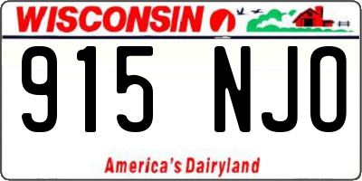 WI license plate 915NJO