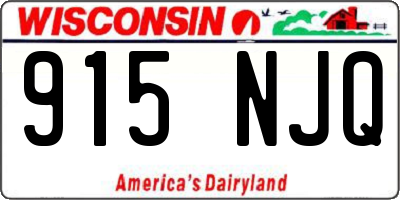 WI license plate 915NJQ