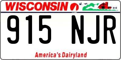 WI license plate 915NJR