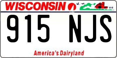 WI license plate 915NJS