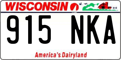 WI license plate 915NKA