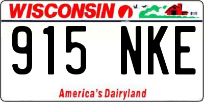 WI license plate 915NKE