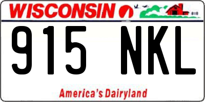WI license plate 915NKL
