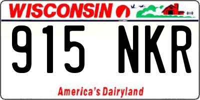 WI license plate 915NKR