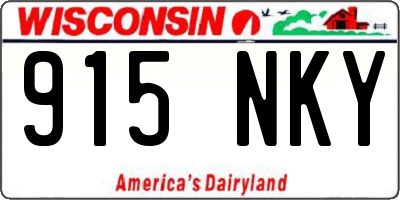 WI license plate 915NKY