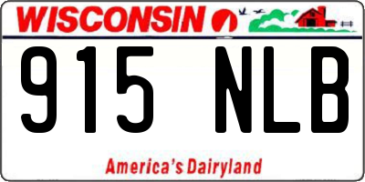 WI license plate 915NLB