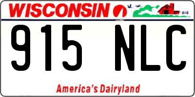 WI license plate 915NLC