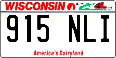 WI license plate 915NLI