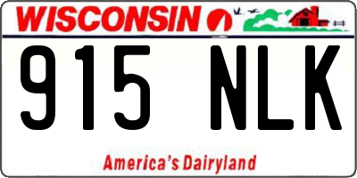 WI license plate 915NLK