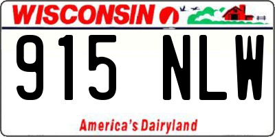 WI license plate 915NLW