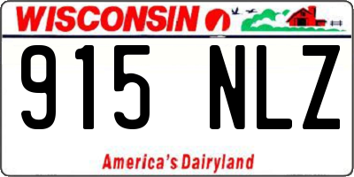 WI license plate 915NLZ