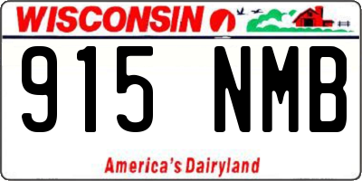 WI license plate 915NMB