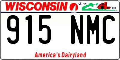 WI license plate 915NMC