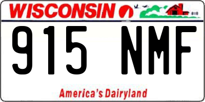 WI license plate 915NMF