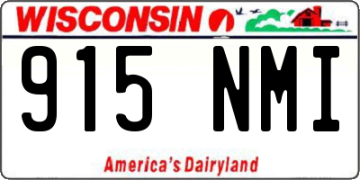 WI license plate 915NMI