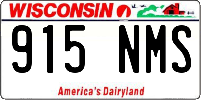 WI license plate 915NMS