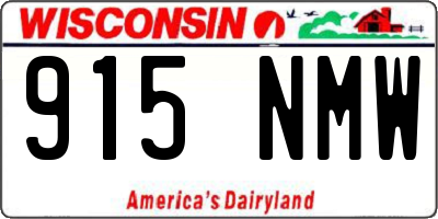 WI license plate 915NMW