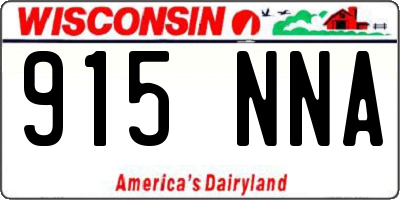 WI license plate 915NNA