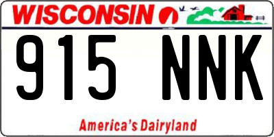 WI license plate 915NNK