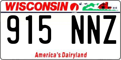 WI license plate 915NNZ
