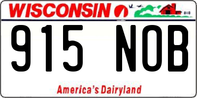 WI license plate 915NOB