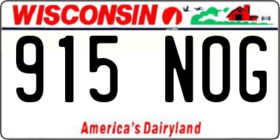 WI license plate 915NOG