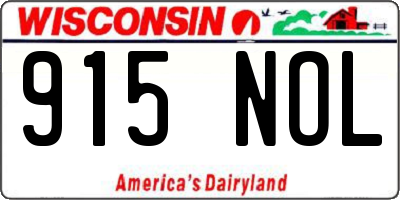 WI license plate 915NOL