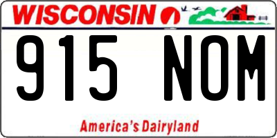 WI license plate 915NOM