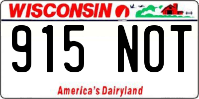 WI license plate 915NOT