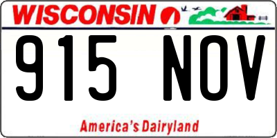 WI license plate 915NOV