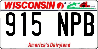 WI license plate 915NPB