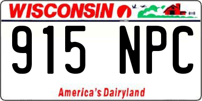 WI license plate 915NPC