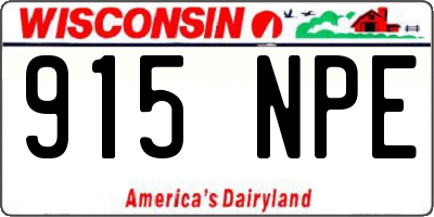 WI license plate 915NPE