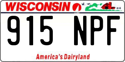 WI license plate 915NPF