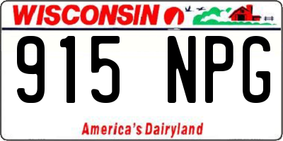 WI license plate 915NPG