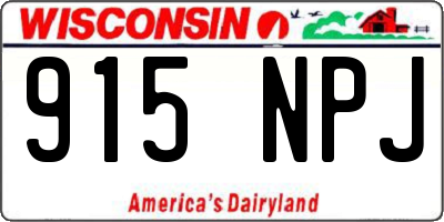 WI license plate 915NPJ