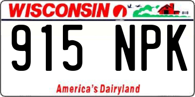 WI license plate 915NPK