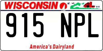WI license plate 915NPL
