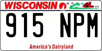 WI license plate 915NPM
