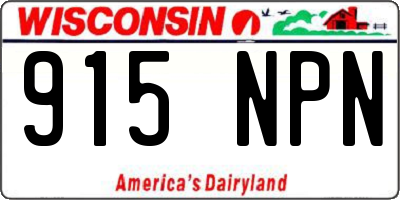 WI license plate 915NPN