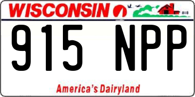 WI license plate 915NPP