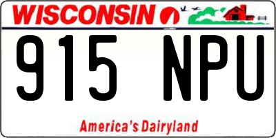 WI license plate 915NPU